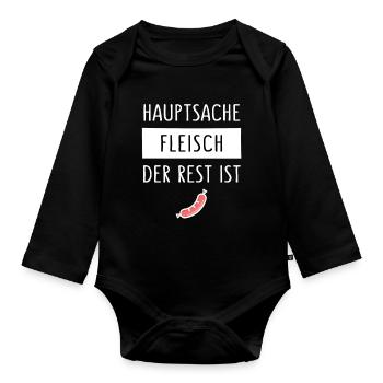 HAUPTSACHE FLEISCH DER REST IST WURST - Baby Bio-Langarm-Body - Schwarz - Vorne