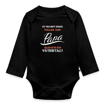 Vatertag - Baby Bio-Langarm-Body - Schwarz - Vorne