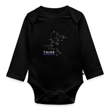 Think retro - Organic Longsleeve Baby Bodysuit - black - Front