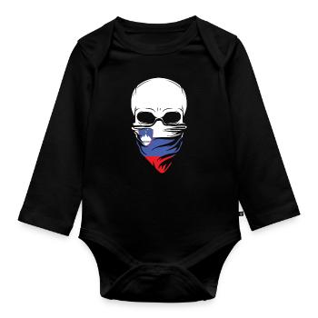 Dia De Los Muertos - Slovenia Skull - Baby Bio-Langarm-Body - Schwarz - Vorne
