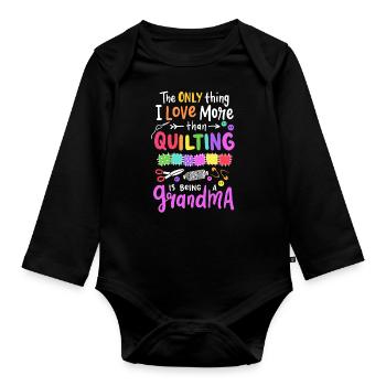 Quilting - Organic Longsleeve Baby Bodysuit - black - Front