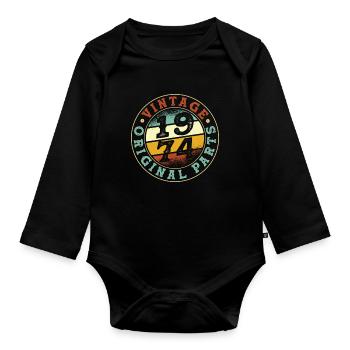 Vintage 1974 parts - Organic Longsleeve Baby Bodysuit - black - Front
