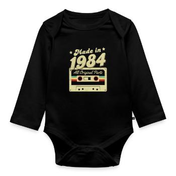 Fabriqué en 1984 - Body Bébé bio manches longues - noir - Devant