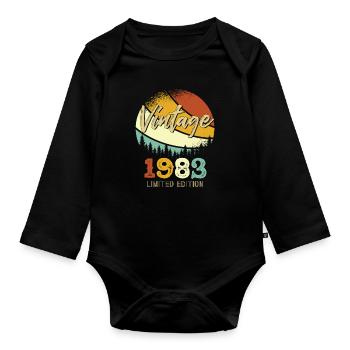 Vintage 1983 Limited - Organic Longsleeve Baby Bodysuit - black - Front