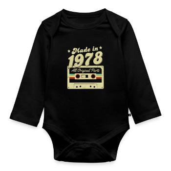 Made in 1978 - Baby Bio-Langarm-Body - Schwarz - Vorne