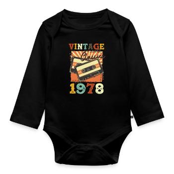 Millésime 1978 - Body Bébé bio manches longues - noir - Devant