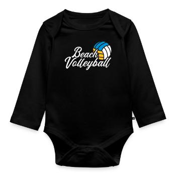 Beachvolleyball - Baby Bio-Langarm-Body - Schwarz - Vorne