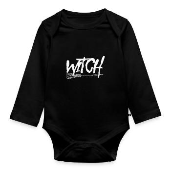 Witch - Organic Longsleeve Baby Bodysuit - black - Front