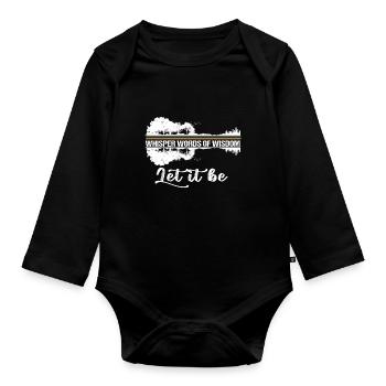 Words of Wisdom - Organic Longsleeve Baby Bodysuit - black - Front