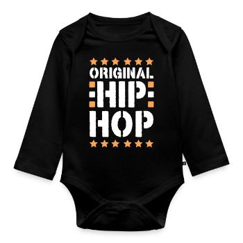 Breakdance Hip Hop - Baby Bio-Langarm-Body - Schwarz - Vorne