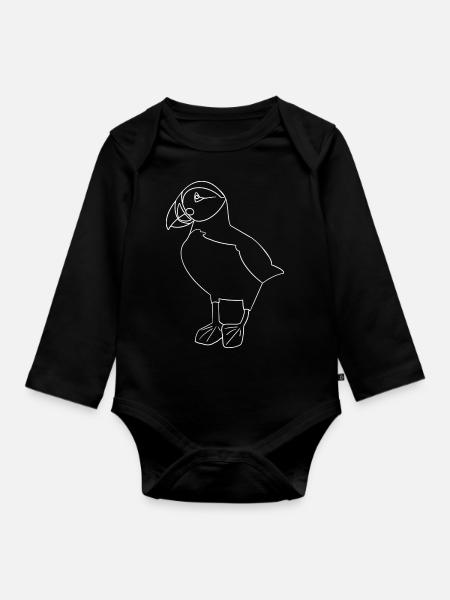puffin papageientaucher - Baby Bio-Langarm-Body - Schwarz