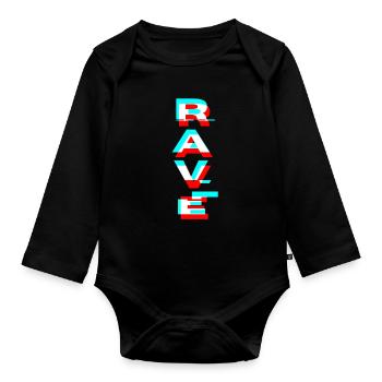 Cadeau Rave Raver House DJ Techno Music - Body Bébé bio manches longues - noir - Devant