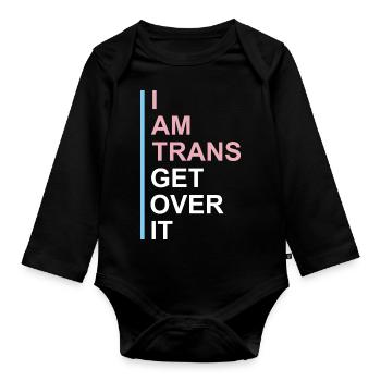 Drôle de cadeau transgenre - Body Bébé bio manches longues - noir - Devant