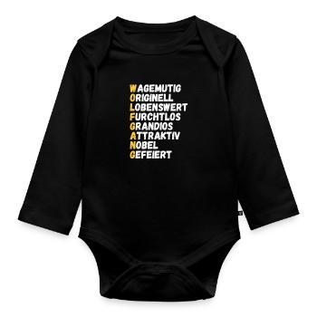 Name Spruch lustig Freund Wolfgang geschenk - Baby Bio-Langarm-Body - Schwarz - Vorne