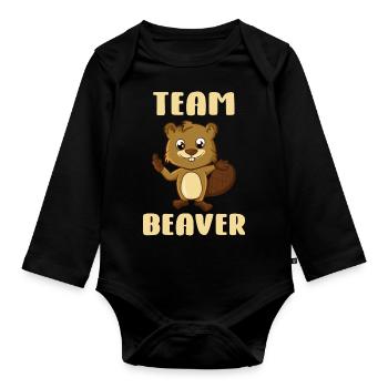 Team Biber - Body Bébé bio manches longues - noir - Devant