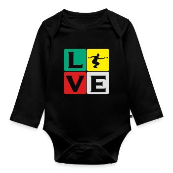 Boule Petanque Boccia Boule Player Boules Ball - Organic Longsleeve Baby Bodysuit - black - Front