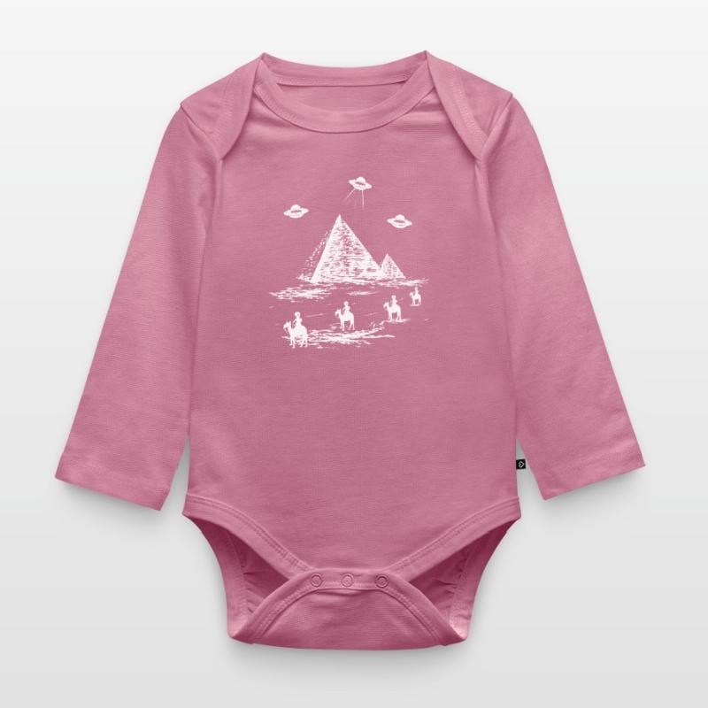 evolution alien ufo alien pyramide egypte Body Bébé bio manches longues
