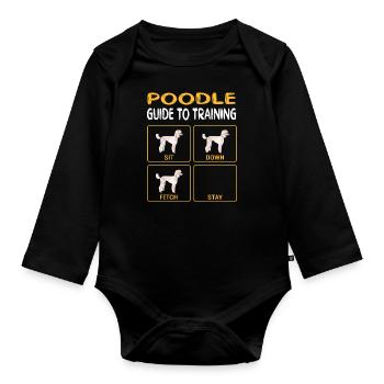 Poodle Guide To Training Dog Obedience - Organic Longsleeve Baby Bodysuit - black - Front