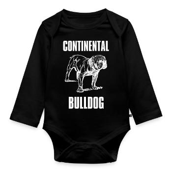 Colorbulls Conti Bulldoggen Continental Bulldogs - Baby Bio-Langarm-Body - Schwarz - Vorne