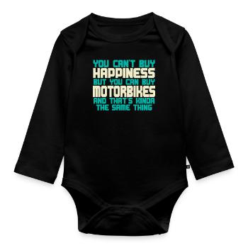 MOTORBIKE - Money Can'T Buy Happiness Motorbikes - Baby Bio-Langarm-Body - Schwarz - Vorne