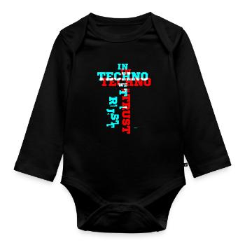 Techno - Body Bébé bio manches longues - noir - Devant