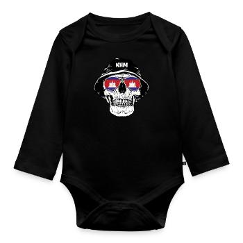 Amazing Cambodia Tee - Baby Bio-Langarm-Body - Schwarz - Vorne
