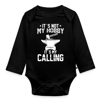Anvil Blacksmith | Craft MetalWorker Gift Idea - Organic Longsleeve Baby Bodysuit - black - Front
