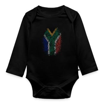 TEAM SOUTH AFRICA - Baby Bio-Langarm-Body - Schwarz - Vorne