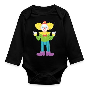 Clown - Organic Longsleeve Baby Bodysuit - black - Front