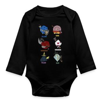 Aventure RPG Dice Fantasy Cadeau - Body Bébé bio manches longues - noir - Devant