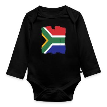 Drapeau de l’Afrique du Sud - Body Bébé bio manches longues - noir - Devant