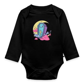 Kawaii Pastel Couleurs Gothique mignon goth Cercueil - Body Bébé bio manches longues - noir - Devant