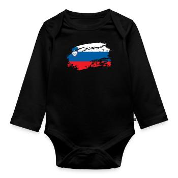 slovénie slovénie - Body Bébé bio manches longues - noir - Devant