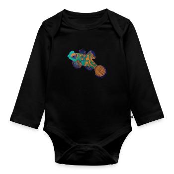 Mandarin Fish Fish Aquarium Fish Colorful Animals - Organic Longsleeve Baby Bodysuit - black - Front