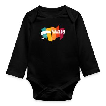 Paraglider - Baby Bio-Langarm-Body - Schwarz - Vorne