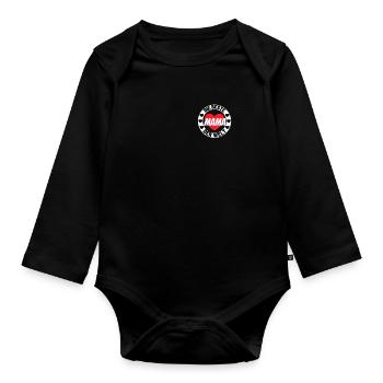 Family Mama Papa Child Son Daughter Aunt Uncle - Organic Longsleeve Baby Bodysuit - black - Front