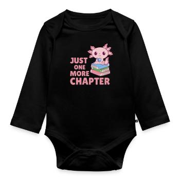 Just one more chapter süßes Axolotl mit Bücher - Baby Bio-Langarm-Body - Schwarz - Vorne