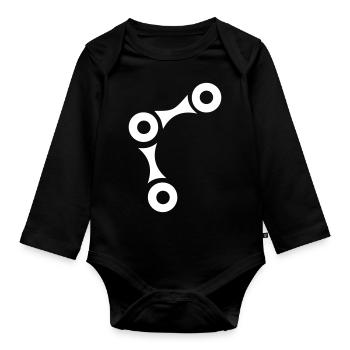 Chaîne de vélo - Body Bébé bio manches longues - noir - Devant