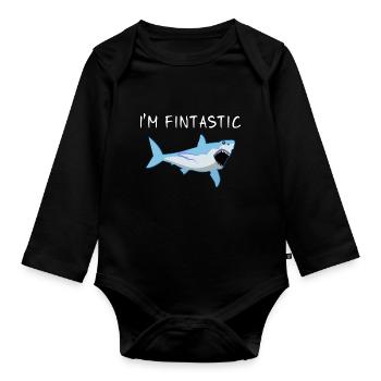 Requin Shark Fin Requin Blanc Requin Baleine Requin Requin - Body Bébé bio manches longues - noir - Devant