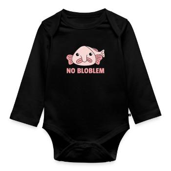Blobfish No Bloblem drôle Blobfish - Body Bébé bio manches longues - noir - Devant