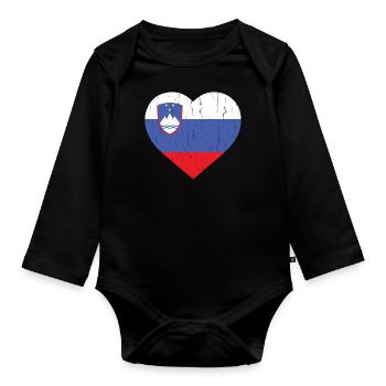 SLOVENIA - Organic Longsleeve Baby Bodysuit - black - Front
