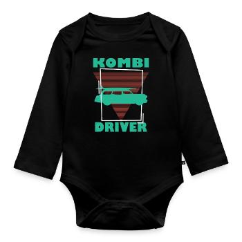 CARS, STATION WAGON, CAR - Organic Longsleeve Baby Bodysuit - black - Front