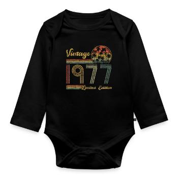 Vintage 1977 Limited Edition - Baby Bio-Langarm-Body - Schwarz - Vorne