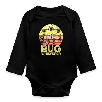 Bug Whisperer Kids Bug Hunter Gift - Organic Longsleeve Baby Bodysuit - black - Front