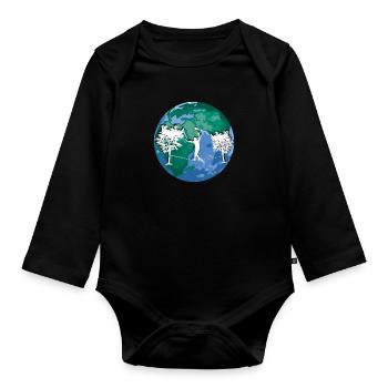 Slackline, Balance Sport - Organic Longsleeve Baby Bodysuit - black - Front