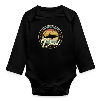 Jawasome Dad funny shark fathers Day gift - Baby Bio-Langarm-Body - Schwarz - Vorne