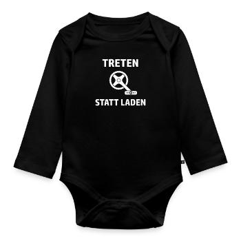 Treten Statt Laden Fahrrad Radfahrer MTB Radsport - Baby Bio-Langarm-Body - Schwarz - Vorne