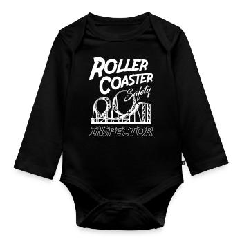 Roller Coaster Safety Inspector - Organic Longsleeve Baby Bodysuit - black - Front
