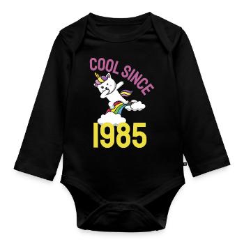 Cool depuis 1985 Dabbing chat 37ème anniversaire - Body Bébé bio manches longues - noir - Devant