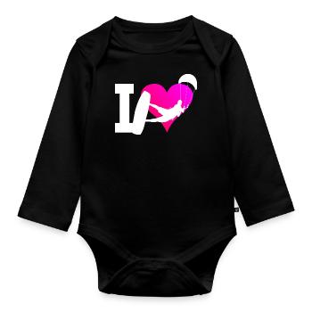 Kitesurf Kitesurfer Kitesurf Hommes Kitesurf - Body Bébé bio manches longues - noir - Devant